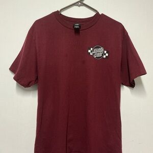 Santa Cruz Skateboards Burgundy Short Sleeve Tee